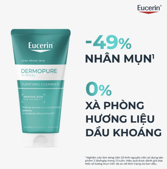 Gel Rửa Mặt Eucerin Dermopure Clinical 75ml Làm Sạch Da Dầu Mụn 3 Gel Rửa Mặt Eucerin Dermopure Clinical 75ml Làm Sạch Da Dầu Mụn - Ảnh 3