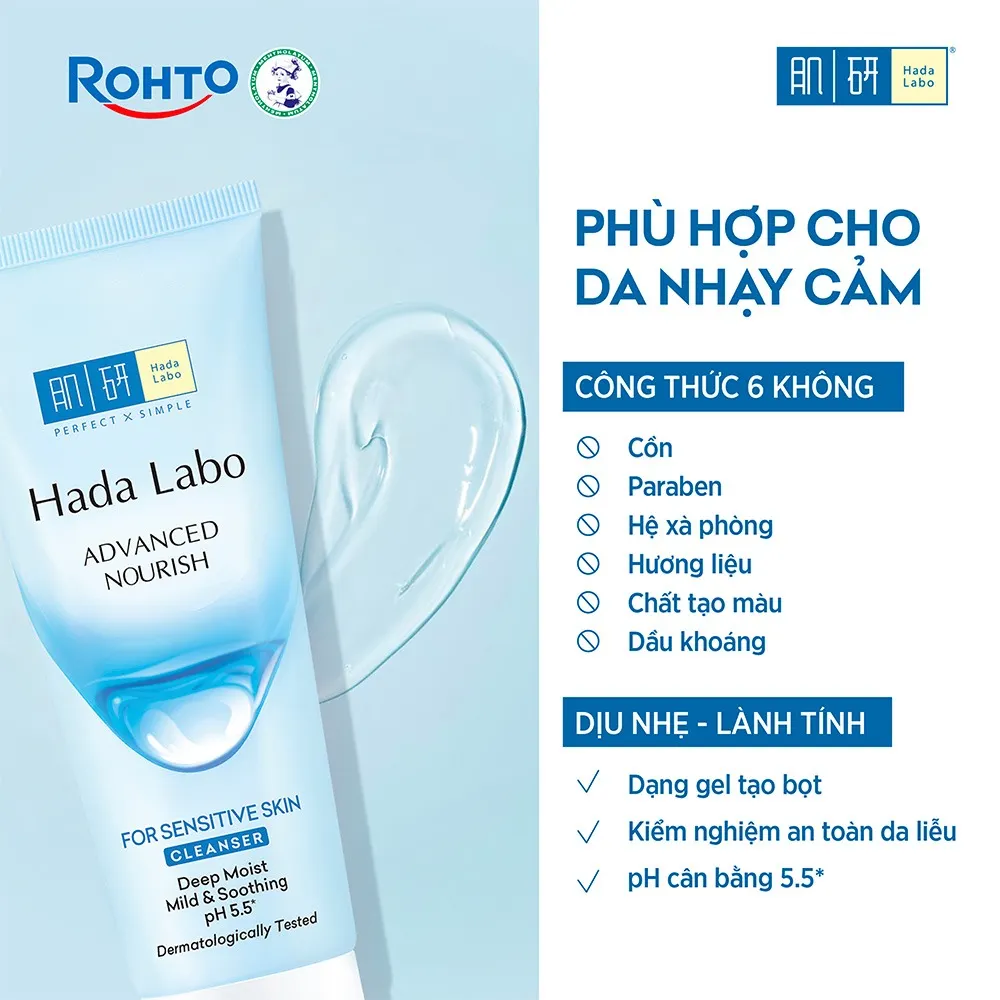 Sữa Rửa Mặt Hada Labo Sensitive Skin 80g Cho Da Nhạy Cảm 4 Sữa Rửa Mặt Hada Labo Sensitive Skin 80g Cho Da Nhạy Cảm - Ảnh 4