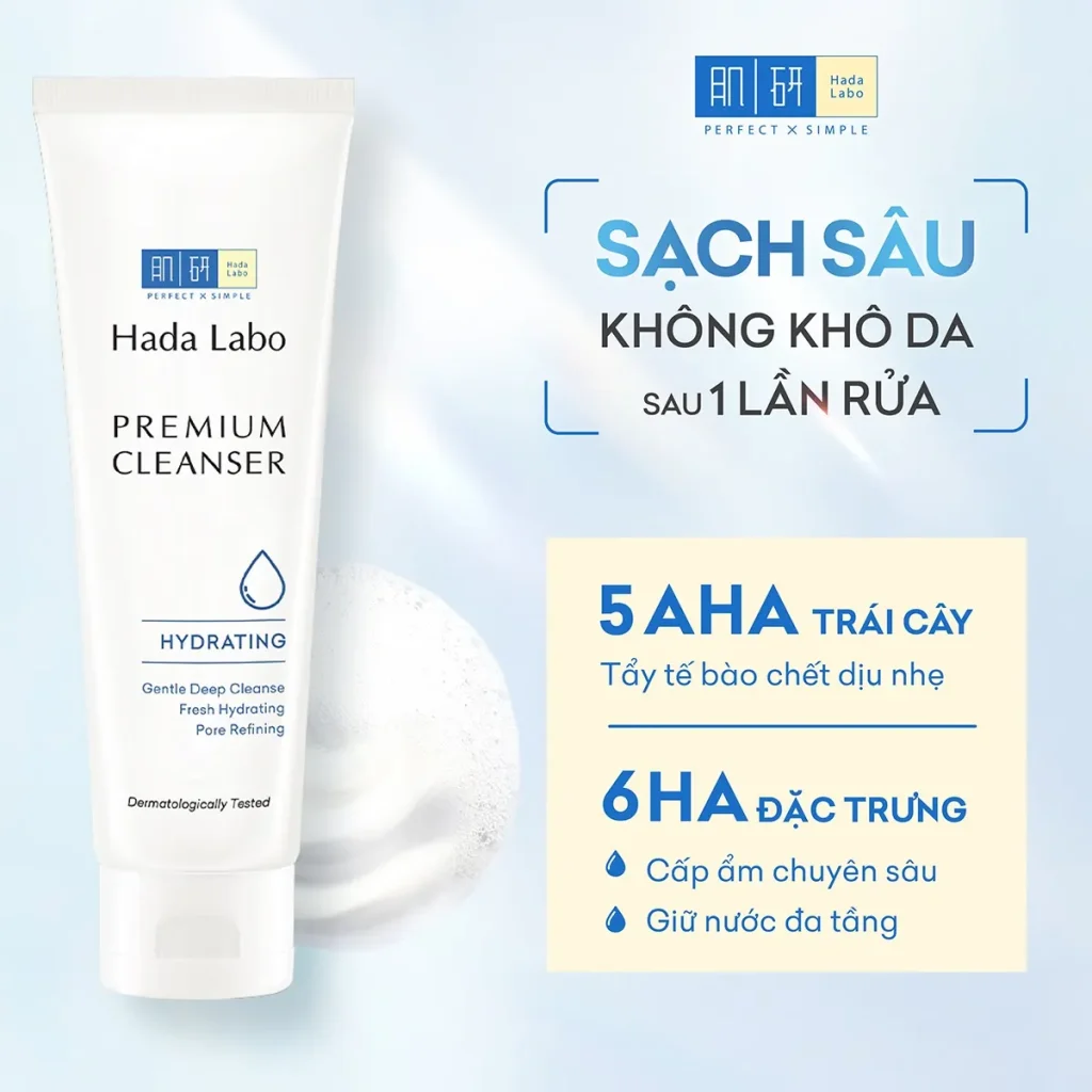 Sữa Rửa Mặt Hada Labo Premium Hydrating Dưỡng Ẩm 100g 2 Sữa Rửa Mặt Hada Labo Premium Hydrating Dưỡng Ẩm 100g - Ảnh 2