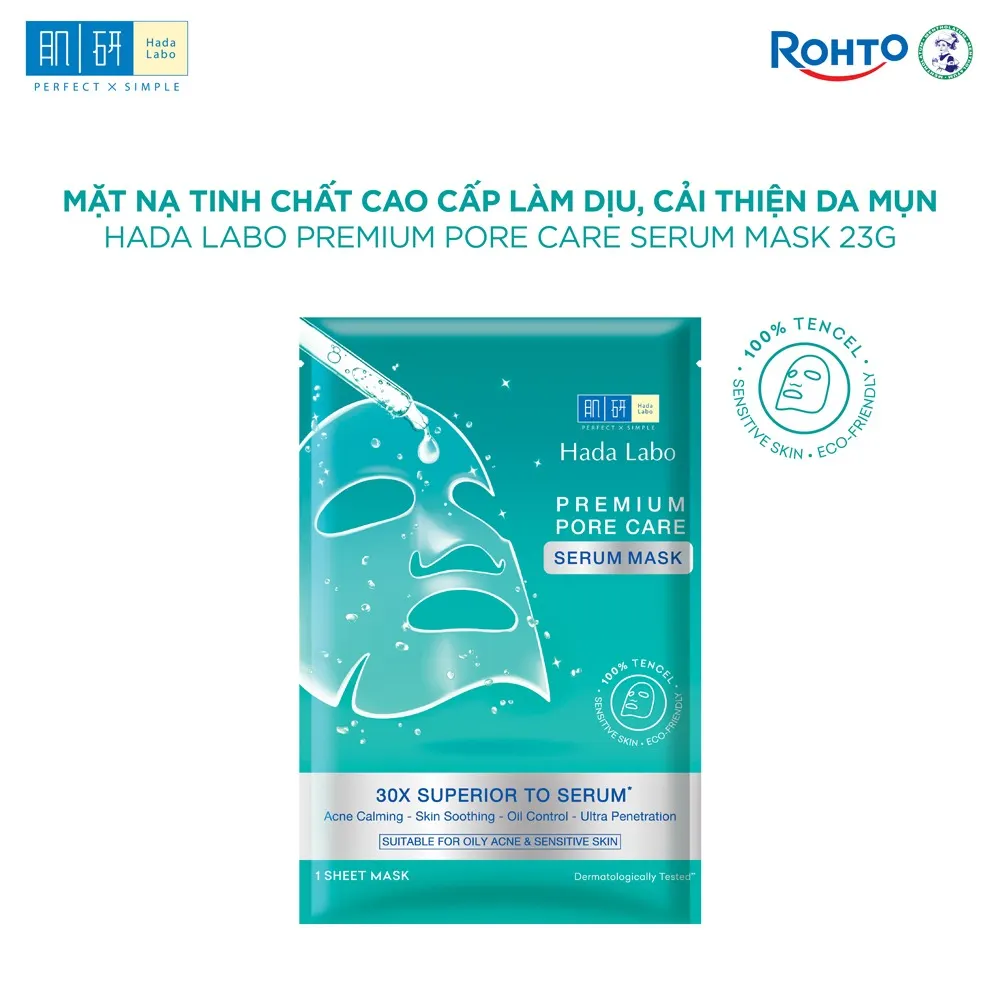 Mặt Nạ Hada Labo Premium Pore Care Serum Mask 23g/miếng Làm Dịu Da Mụn 3 Mặt Nạ Hada Labo Premium Pore Care Serum Mask 23g/miếng Làm Dịu Da Mụn - Ảnh 3