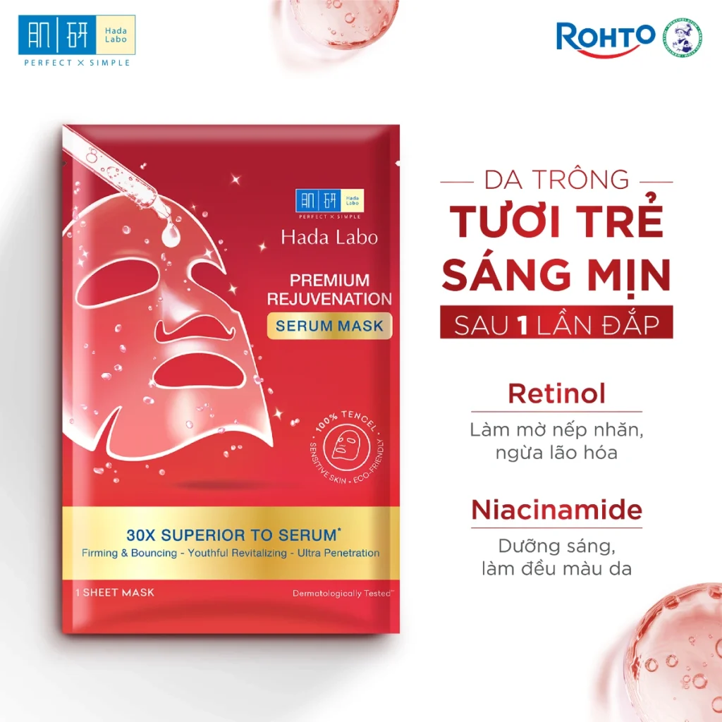 Mặt Nạ Hada Labo Premium Rejuvenation Serum Mask 23g 3 Mặt Nạ Hada Labo Premium Rejuvenation Serum Mask 23g - Ảnh 3