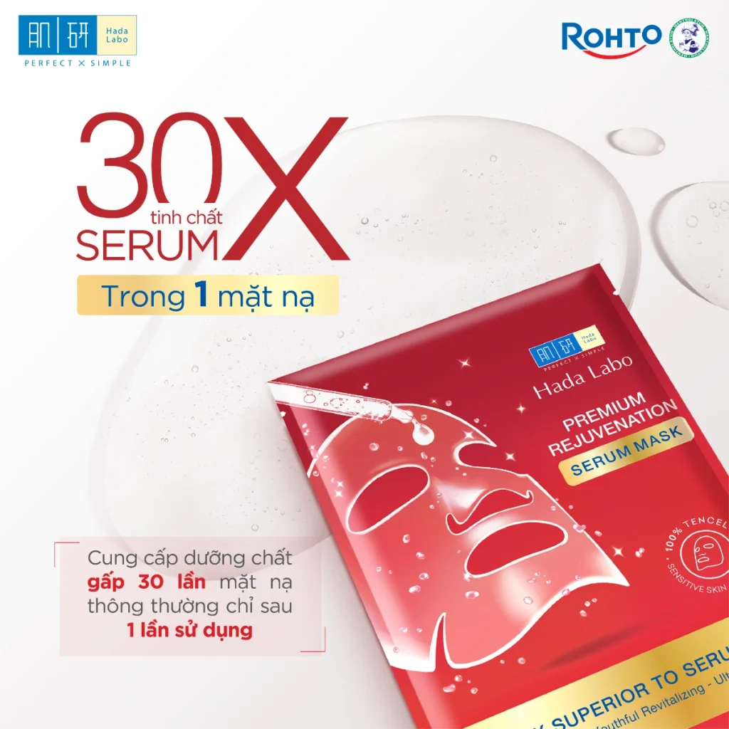 Mặt Nạ Hada Labo Premium Rejuvenation Serum Mask 23g 4 Mặt Nạ Hada Labo Premium Rejuvenation Serum Mask 23g - Ảnh 4