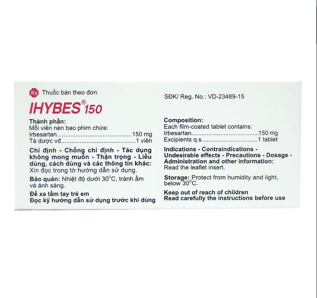 IHYBES 150 AGIMEXPHARM (IBESARTAN ) 3 IHYBES 150 AGIMEXPHARM (IBESARTAN ) - Ảnh 3