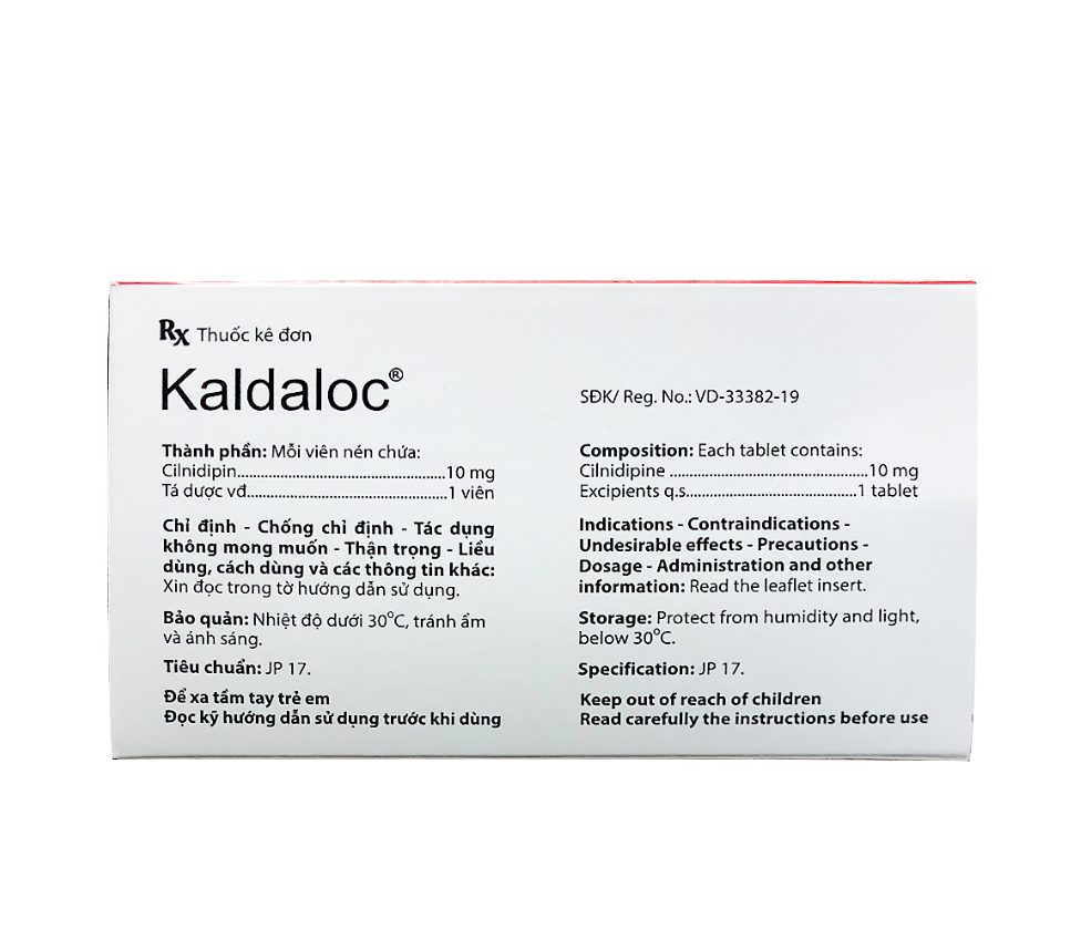 KALDALOC AGIMEXPHARM (CILNIDIPIN 10MG) 3 KALDALOC AGIMEXPHARM (CILNIDIPIN 10MG) - Ảnh 3