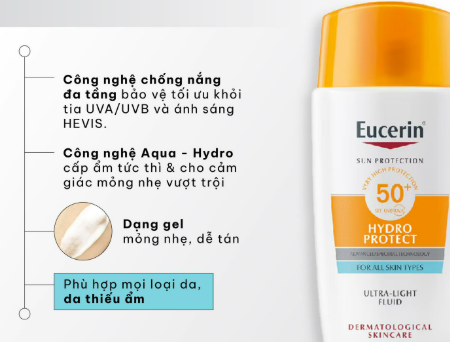 Kem Chống Nắng Eucerin Hydro Protect SPF 50+ 50ml Cho Da Dầu 2 Kem Chống Nắng Eucerin Hydro Protect SPF 50+ 50ml Cho Da Dầu - Ảnh 2
