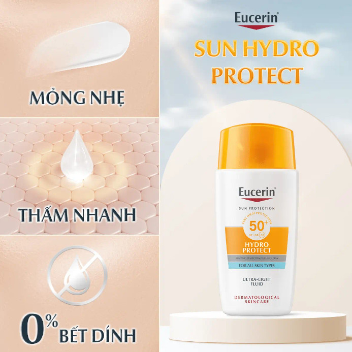Kem Chống Nắng Eucerin Hydro Protect SPF 50+ 50ml Cho Da Dầu 3 Kem Chống Nắng Eucerin Hydro Protect SPF 50+ 50ml Cho Da Dầu - Ảnh 3