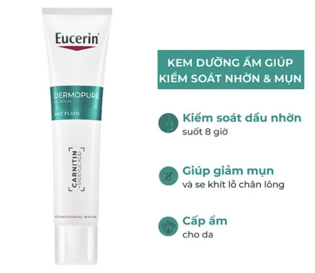 Kem Dưỡng Ẩm Eucerin Dermopure Clinical Mat Fluid 50ml 2 Kem Dưỡng Ẩm Eucerin Dermopure Clinical Mat Fluid 50ml - Ảnh 2