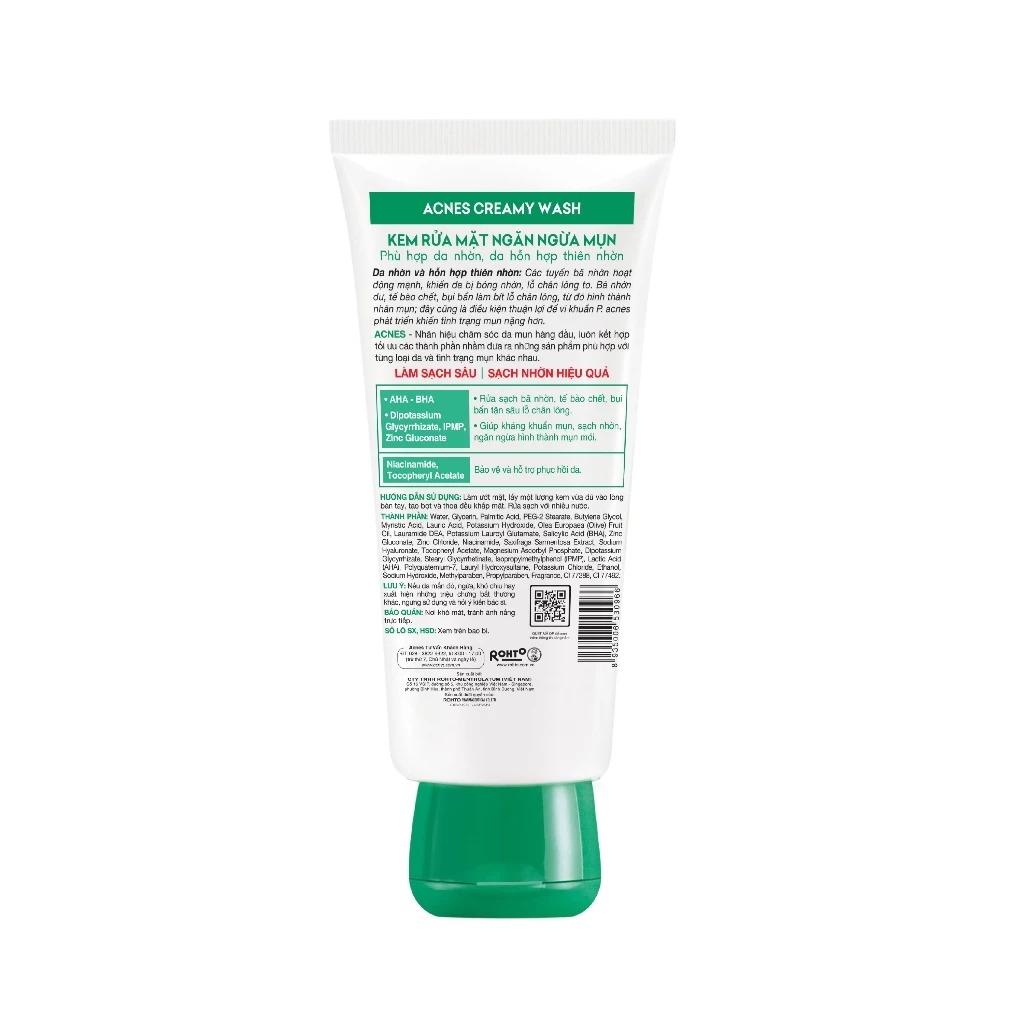 Kem Rửa Mặt Acnes Creamy Wash 100g Sạch Nhờn Giảm Mụn 3 Kem Rửa Mặt Acnes Creamy Wash 100g Sạch Nhờn Giảm Mụn - Ảnh 3
