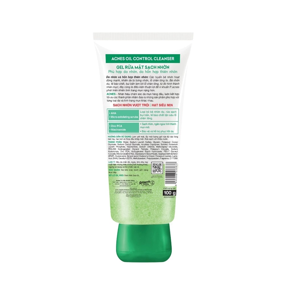 Kem Rửa Mặt Acnes Washing Oil Control 100g Kiểm Soát Dầu 3 Kem Rửa Mặt Acnes Washing Oil Control 100g Kiểm Soát Dầu - Ảnh 3