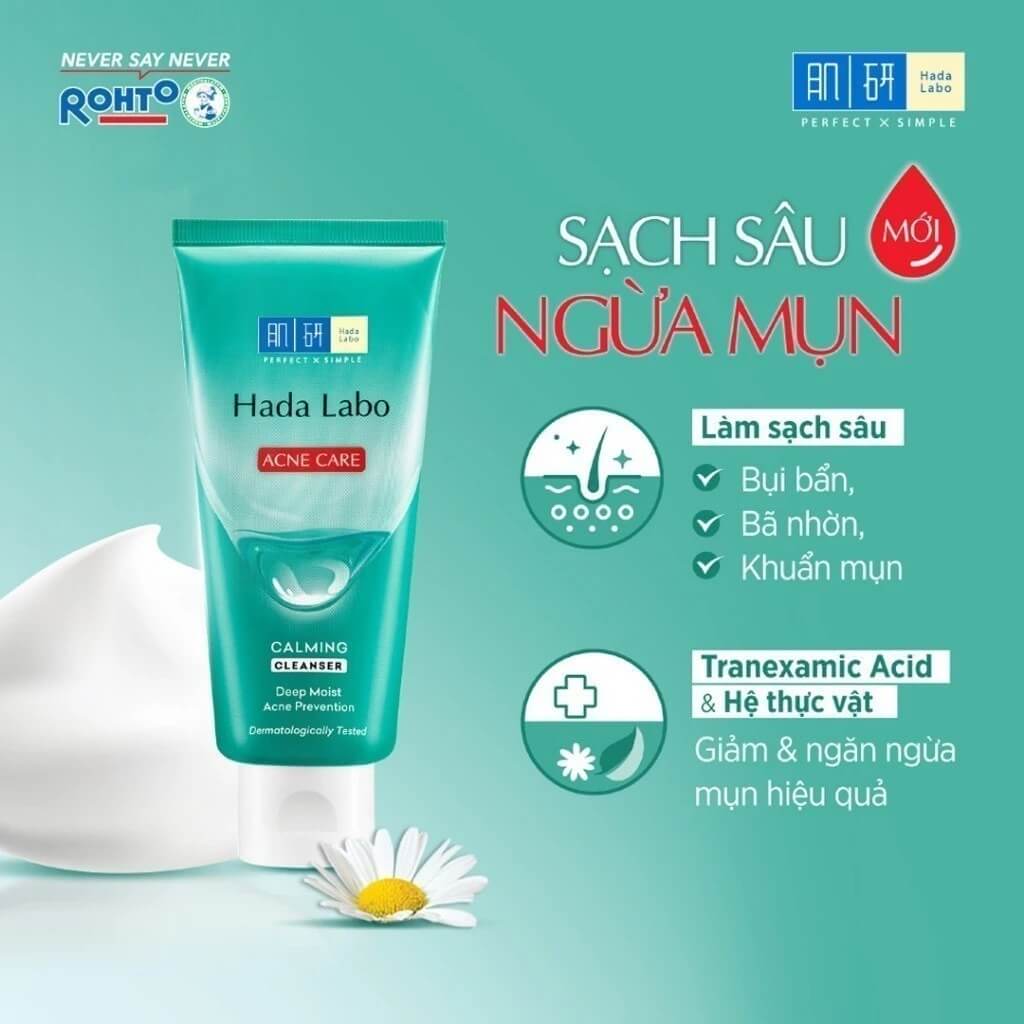 Sữa Rửa Mặt Hada Labo Giảm Mụn Acne Care Calming Cleanser 80g 3 Sữa Rửa Mặt Hada Labo Giảm Mụn Acne Care Calming Cleanser 80g - Ảnh 3