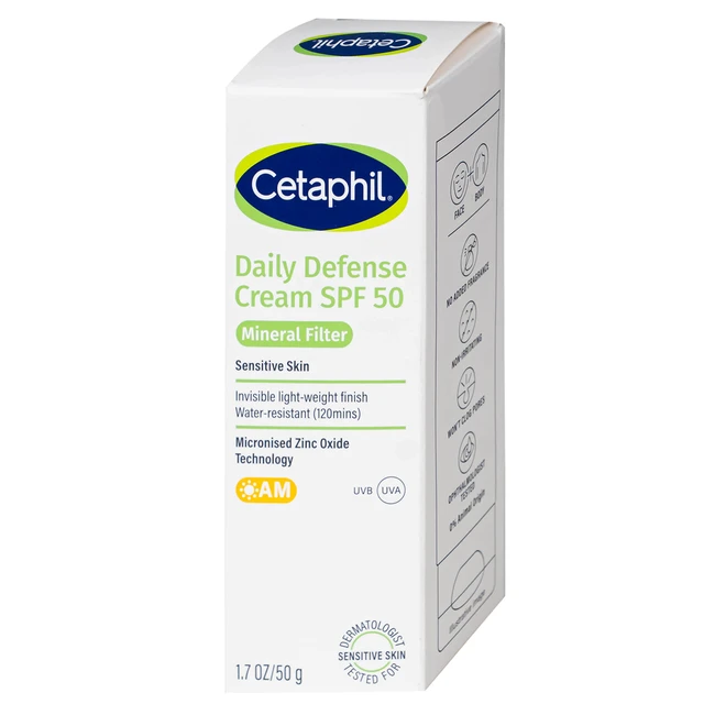 Kem Chống Nắng Cetaphil Daily Defense Cream SPF50 Dưỡng Ẩm 2in1 50g 5 Kem Chống Nắng Cetaphil Daily Defense Cream SPF50 Dưỡng Ẩm 2in1 50g - Ảnh 5