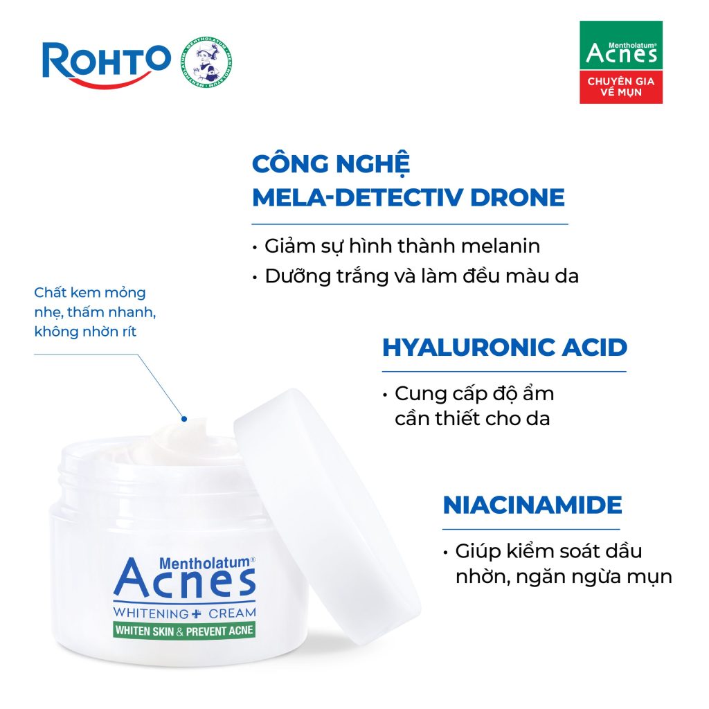Kem Dưỡng Trắng Acnes Whitening+ Cream 50g Dưỡng Da 3 Kem Dưỡng Trắng Acnes Whitening+ Cream 50g Dưỡng Da - Ảnh 3