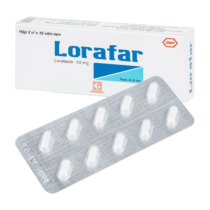 Lorafar 10mg Pharmedic 3 vỉ x 10 viên 1 Lorafar 10mg Pharmedic 3 vỉ x 10 viên