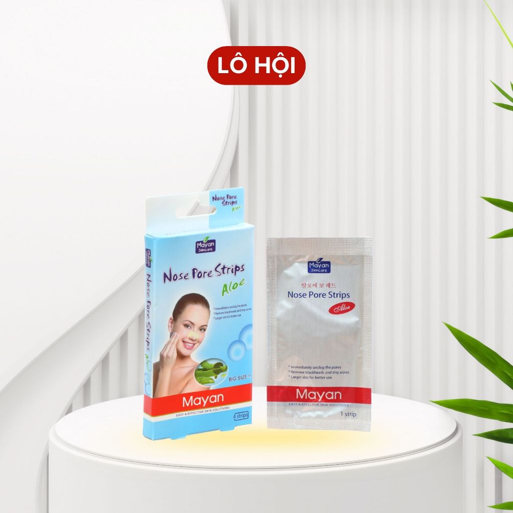 Lột Mụn Mũi Mayan Lô Hội Hộp 4 Miếng Làm Sạch Da 3 Lột Mụn Mũi Mayan Lô Hội Hộp 4 Miếng Làm Sạch Da - Ảnh 3