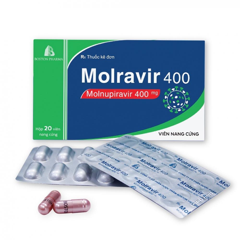 MOLRAVIR 400 - Boston (2 vỉ x 10 viên) 1 MOLRAVIR 400 - Boston (2 vỉ x 10 viên)
