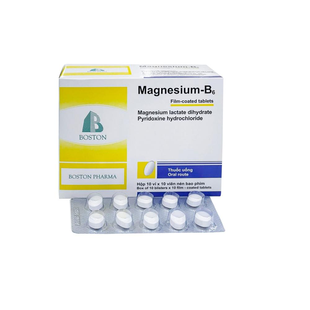 Magnesium-B6 Boston (10 vỉ x 10 viên) 1 Magnesium-B6 Boston (10 vỉ x 10 viên)