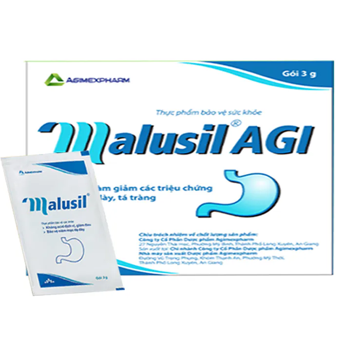 Malusil Agi, hỗ trợ giảm các triệu chứng đau dạ dày, tá tràng (30 gói x 3g) 1 Malusil Agi, hỗ trợ giảm các triệu chứng đau dạ dày, tá tràng (30 gói x 3g)