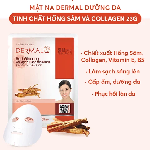 Mặt Nạ Dermal Collagen Hồng Sâm 23g Dưỡng Ẩm Săn Chắc Da 3 Mặt Nạ Dermal Collagen Hồng Sâm 23g Dưỡng Ẩm Săn Chắc Da - Ảnh 3