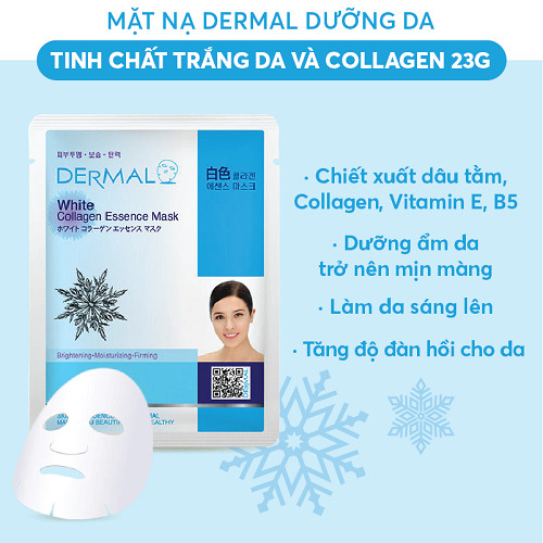 Mặt Nạ DERMAL Collagen Essence Mask 23g - Trắng da 5 Mặt Nạ DERMAL Collagen Essence Mask 23g - Trắng da - Ảnh 5