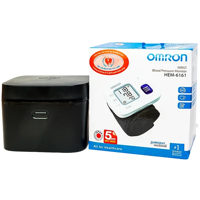 Máy đo huyết áp cổ tay Omron HEM 6161 1 Máy đo huyết áp cổ tay Omron HEM 6161