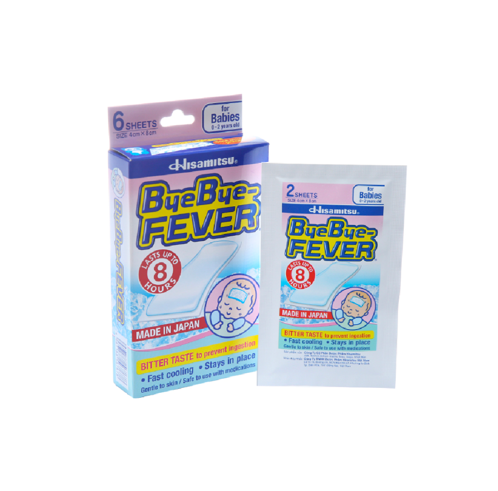 Miếng dán hạ sốt cho trẻ sơ sinh ByeBye Fever For Babies (3 gói x 2 miếng) 2 Miếng dán hạ sốt cho trẻ sơ sinh ByeBye Fever For Babies (3 gói x 2 miếng) - Ảnh 2