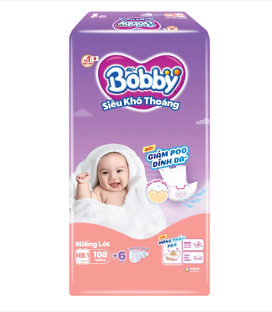Miếng lót Bobby size Newborn 1 108 miếng (dưới 5kg) 1 Miếng lót Bobby size Newborn 1 108 miếng (dưới 5kg)