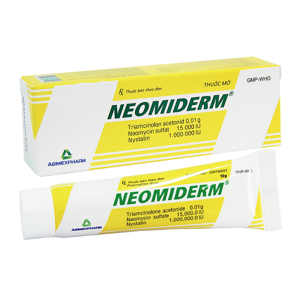 Thuốc mỡ Neomiderm Agimexpharm điều trị các bệnh ngoài da (10g) 1 Thuốc mỡ Neomiderm Agimexpharm điều trị các bệnh ngoài da (10g)