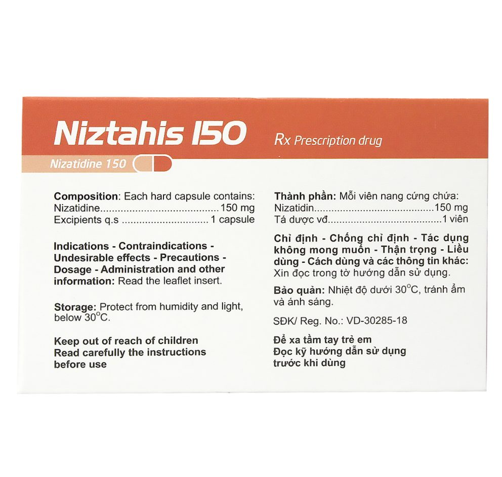 NIZATAHIS 150 AGIMEXPHARM (NIZATIDIN) 3 NIZATAHIS 150 AGIMEXPHARM (NIZATIDIN) - Ảnh 3