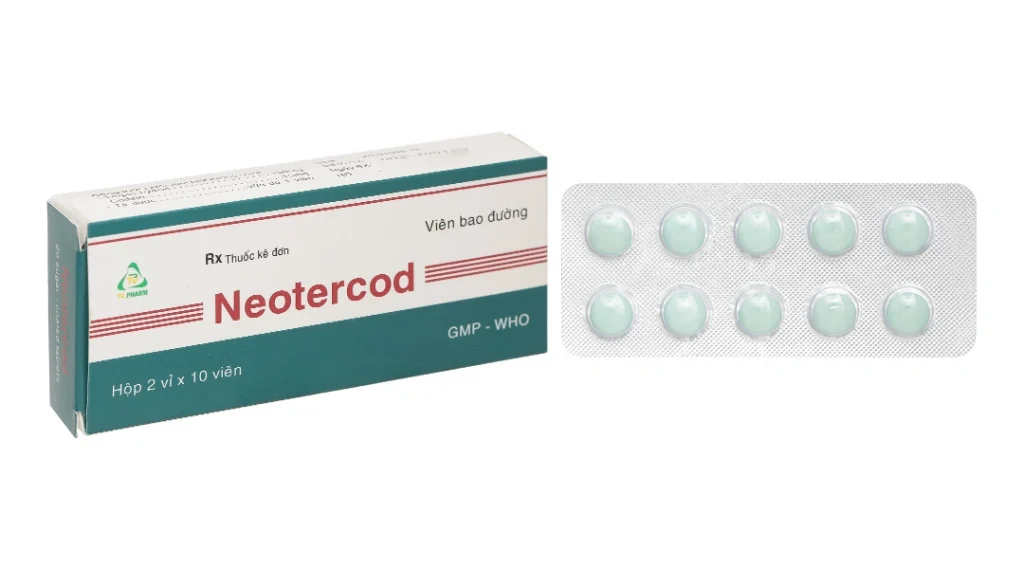 Neotercod (2 vỉ x 10 viên) - TV.Pharma (Codeine 15mg, Terpin hydrat 100mg) 1 Neotercod (2 vỉ x 10 viên) - TV.Pharma (Codeine 15mg, Terpin hydrat 100mg)