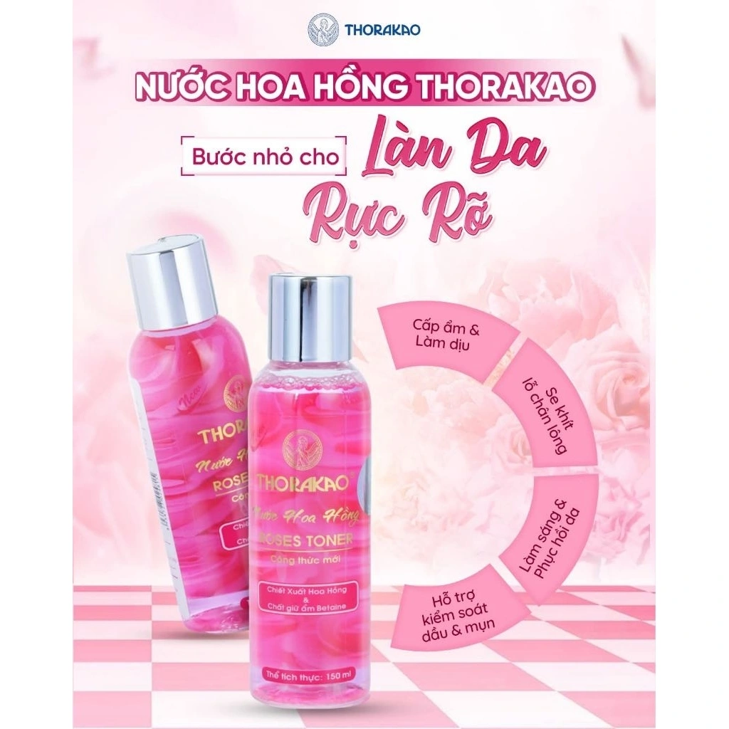 Nước Hoa Hồng New Thorakao 150ml Cân Bằng Ẩm Và Làm Sạch Da 3 Nước Hoa Hồng New Thorakao 150ml Cân Bằng Ẩm Và Làm Sạch Da - Ảnh 3