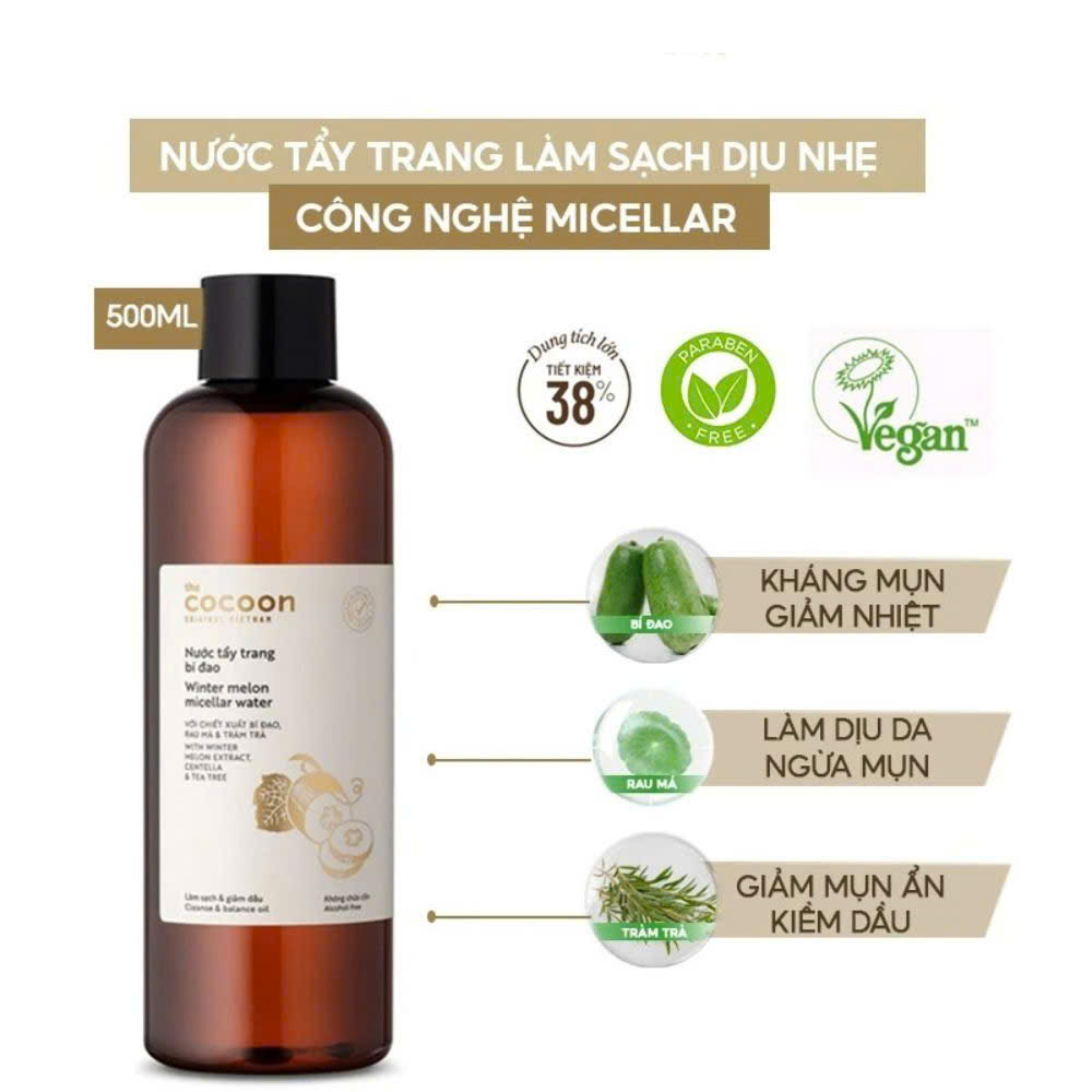 Nước Tẩy Trang Bí Đao Cocoon 500ml – Làm Sạch Da, Giảm Dầu Thừa 2 Nước Tẩy Trang Bí Đao Cocoon 500ml – Làm Sạch Da, Giảm Dầu Thừa - Ảnh 2