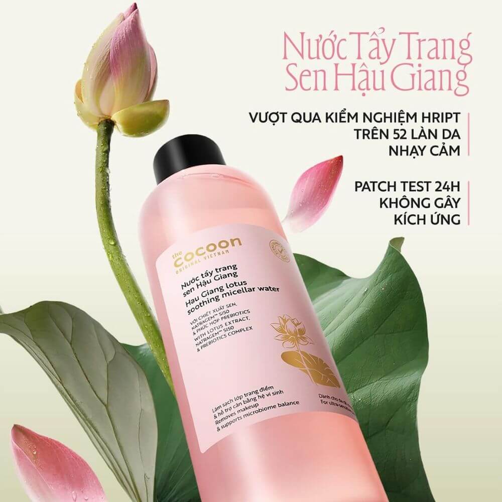 Nước Tẩy Trang Sen Hậu Giang Cocoon 1000ml Làm Sạch Dịu Nhẹ 4 Nước Tẩy Trang Sen Hậu Giang Cocoon 1000ml Làm Sạch Dịu Nhẹ - Ảnh 4