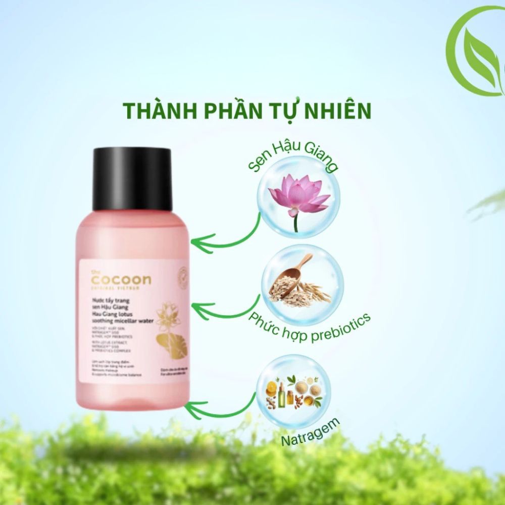 Nước Tẩy Trang Sen Hậu Giang Cocoon 140ml Làm Sạch Dịu Nhẹ Da Nhạy Cảm 4 Nước Tẩy Trang Sen Hậu Giang Cocoon 140ml Làm Sạch Dịu Nhẹ Da Nhạy Cảm - Ảnh 4