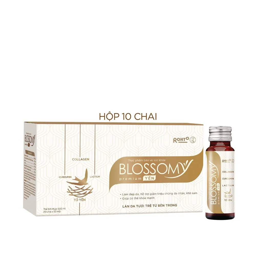 Nước uống collagen tổ yến Blossomy Premium lốc 10 chai x 50ml 1 Nước uống collagen tổ yến Blossomy Premium lốc 10 chai x 50ml