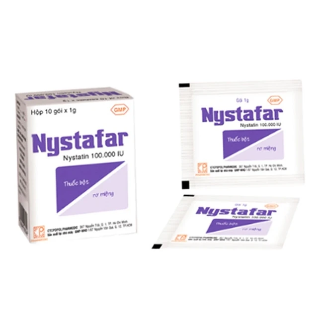 Nystafar – Điều Trị Tưa Miệng, Nấm Candida Miệng (10 Gói) 1 Nystafar – Điều Trị Tưa Miệng, Nấm Candida Miệng (10 Gói)