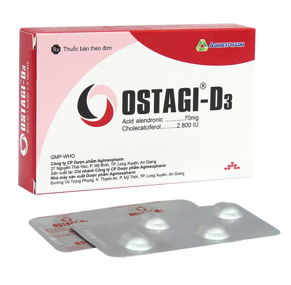 Thuốc Ostagi-D3 Agimexpharm điều trị loãng xương (1 vỉ x 4 viên) 1 Thuốc Ostagi-D3 Agimexpharm điều trị loãng xương (1 vỉ x 4 viên)