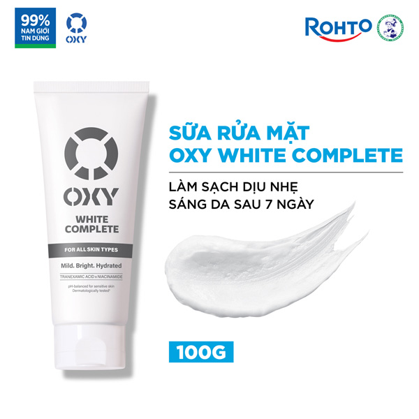 Sữa Rửa Mặt OXY White Complete Sáng Da Dịu Nhẹ 100g 2 Sữa Rửa Mặt OXY White Complete Sáng Da Dịu Nhẹ 100g - Ảnh 2