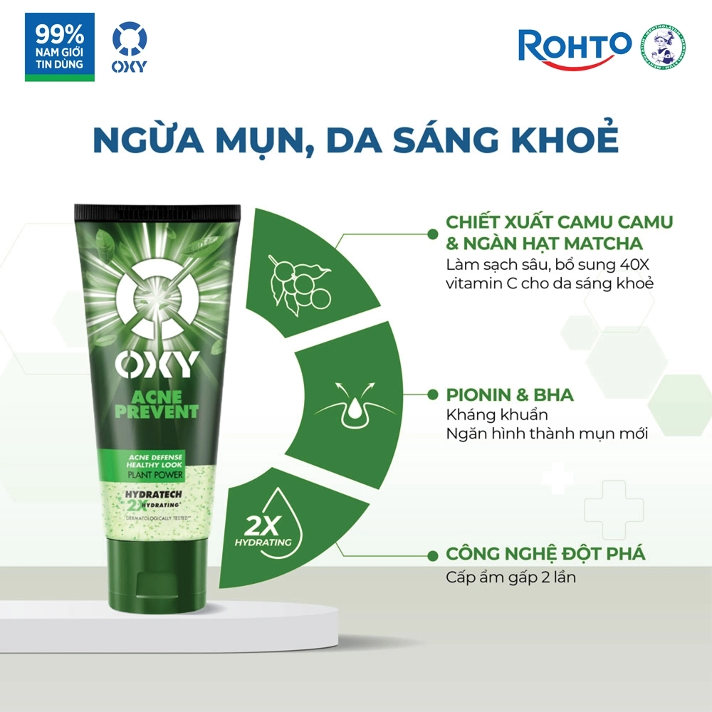 Sữa Rửa Mặt Oxy Ngừa Mụn Acne Prevent 100g 3 Sữa Rửa Mặt Oxy Ngừa Mụn Acne Prevent 100g - Ảnh 3