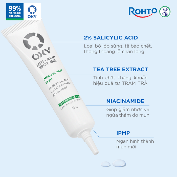 Gel Chấm Mụn Oxy Anti-Acne Spot 10g Hỗ Trợ Giảm Mụn Mờ Thâm 3 Gel Chấm Mụn Oxy Anti-Acne Spot 10g Hỗ Trợ Giảm Mụn Mờ Thâm - Ảnh 3