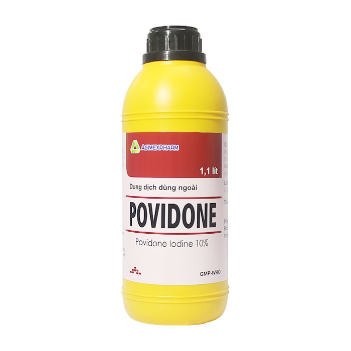 Povidone 10% Agimex sát trùng vết thương hay phẫu thuật, vết loét sâu (1100ml) 1 Povidone 10% Agimex sát trùng vết thương hay phẫu thuật, vết loét sâu (1100ml)
