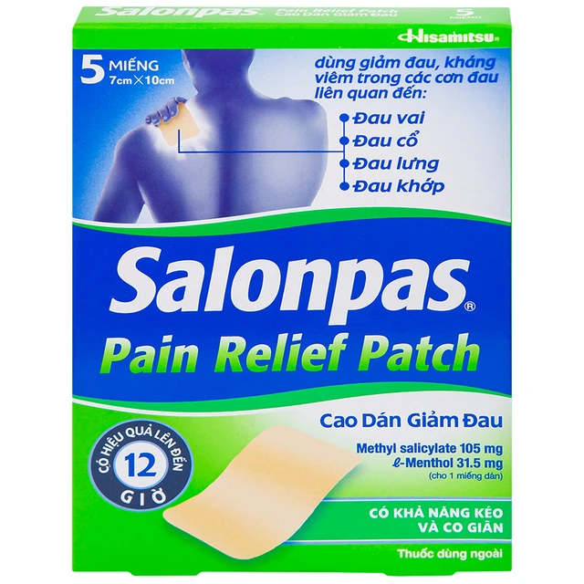 Salopas pain relief patch 5 miếng (FSA 5M) 1 Salopas pain relief patch 5 miếng (FSA 5M)