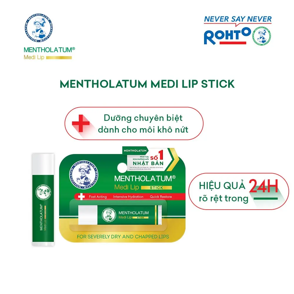 Sáp Dưỡng Môi Rohto Medi Lip Balm 4.3g Giảm Khô Nứt Nẻ 2 Sáp Dưỡng Môi Rohto Medi Lip Balm 4.3g Giảm Khô Nứt Nẻ - Ảnh 2