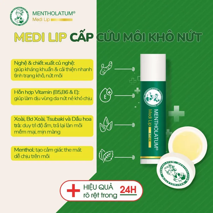 Son Dưỡng Medi Lip Balm Dưỡng Ẩm Môi Khô Nứt Nẻ 8g 2 Son Dưỡng Medi Lip Balm Dưỡng Ẩm Môi Khô Nứt Nẻ 8g - Ảnh 2