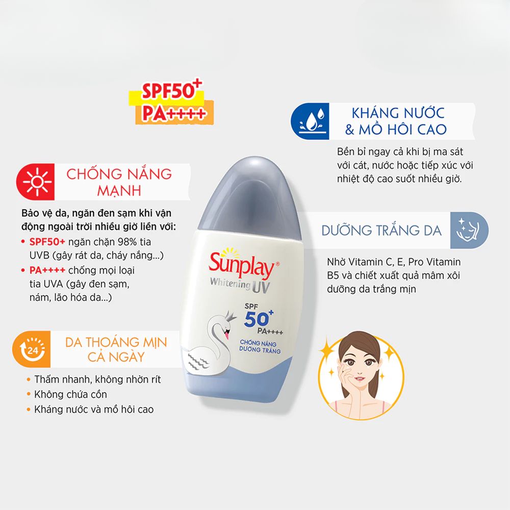 Sữa Chống Nắng Sunplay Skin Aqua Clear White Dưỡng Sáng 30g 4 Sữa Chống Nắng Sunplay Skin Aqua Clear White Dưỡng Sáng 30g - Ảnh 4