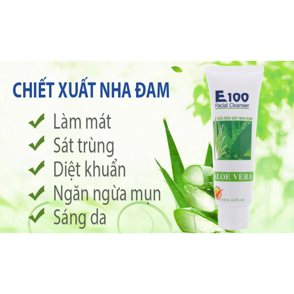 Sữa Rửa Mặt E100 Nha Đam Làm Sạch Dịu Nhẹ 100ml 4 Sữa Rửa Mặt E100 Nha Đam Làm Sạch Dịu Nhẹ 100ml - Ảnh 4