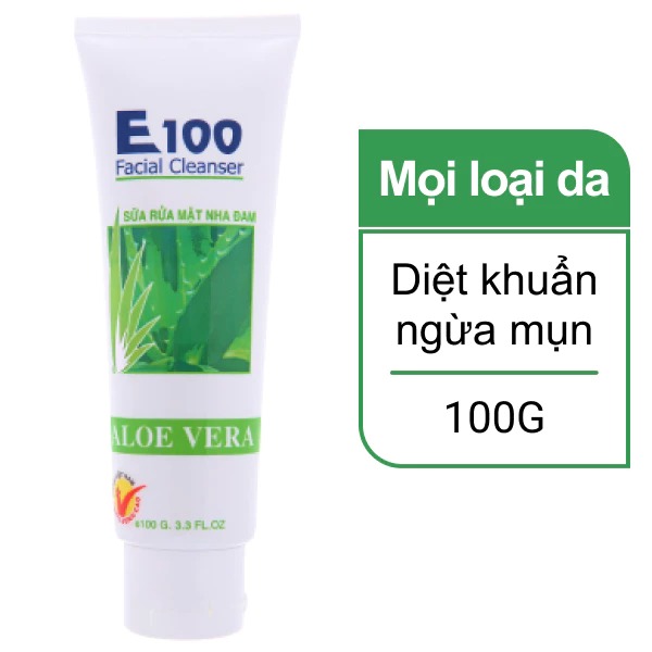 Sữa Rửa Mặt E100 Nha Đam Làm Sạch Dịu Nhẹ 100ml 3 Sữa Rửa Mặt E100 Nha Đam Làm Sạch Dịu Nhẹ 100ml - Ảnh 3