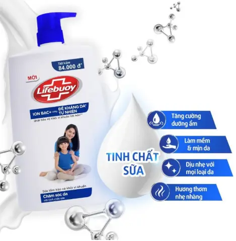 Sữa tắm Lifebuoy chăm sóc da chai 1.1kg (xanh) 2 Sữa tắm Lifebuoy chăm sóc da chai 1.1kg (xanh) - Ảnh 2