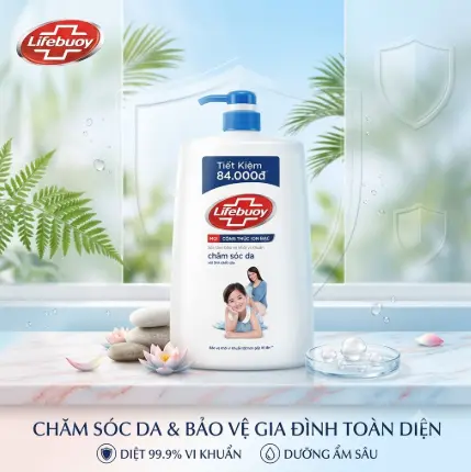 Sữa tắm Lifebuoy chăm sóc da chai 1.1kg (xanh) 3 Sữa tắm Lifebuoy chăm sóc da chai 1.1kg (xanh) - Ảnh 3