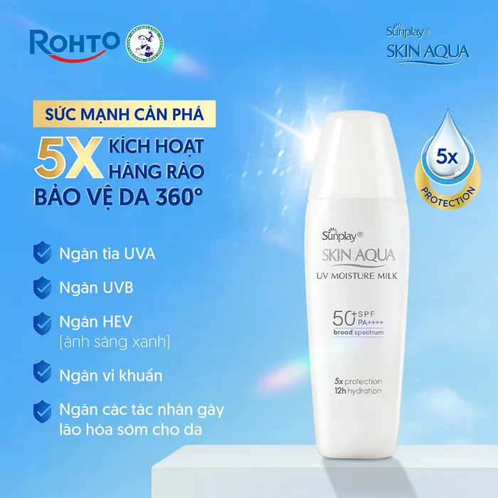 Sunplay UV Moisture Milk 30g Chống Nắng Dưỡng Ẩm Skin Aqua 3 Sunplay UV Moisture Milk 30g Chống Nắng Dưỡng Ẩm Skin Aqua - Ảnh 3