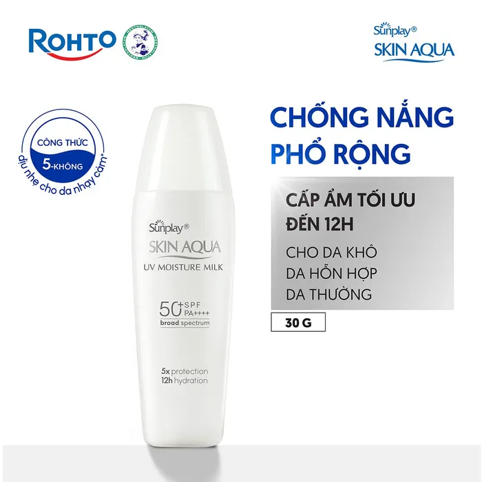 Sunplay UV Moisture Milk 30g Chống Nắng Dưỡng Ẩm Skin Aqua 2 Sunplay UV Moisture Milk 30g Chống Nắng Dưỡng Ẩm Skin Aqua - Ảnh 2